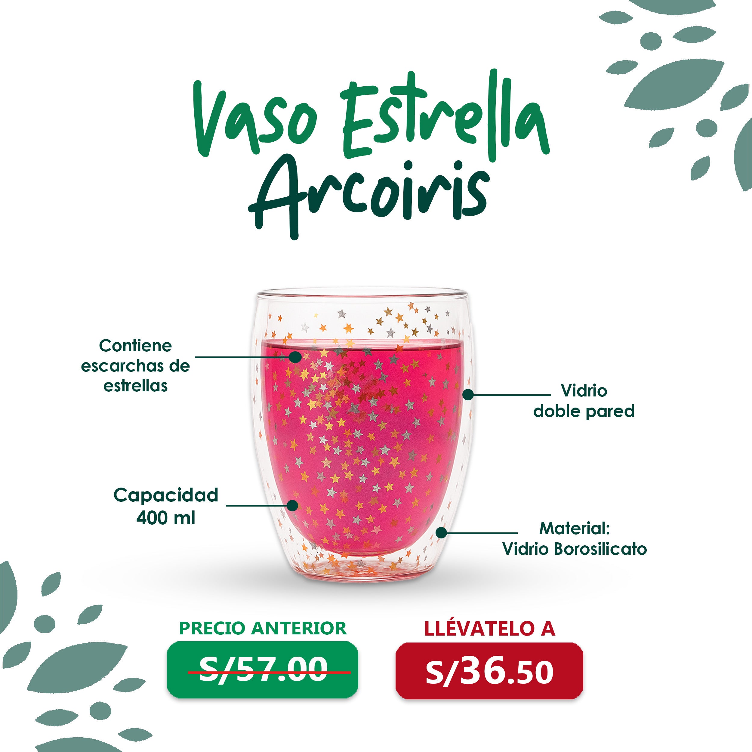 Vaso Arcoiris 400ml