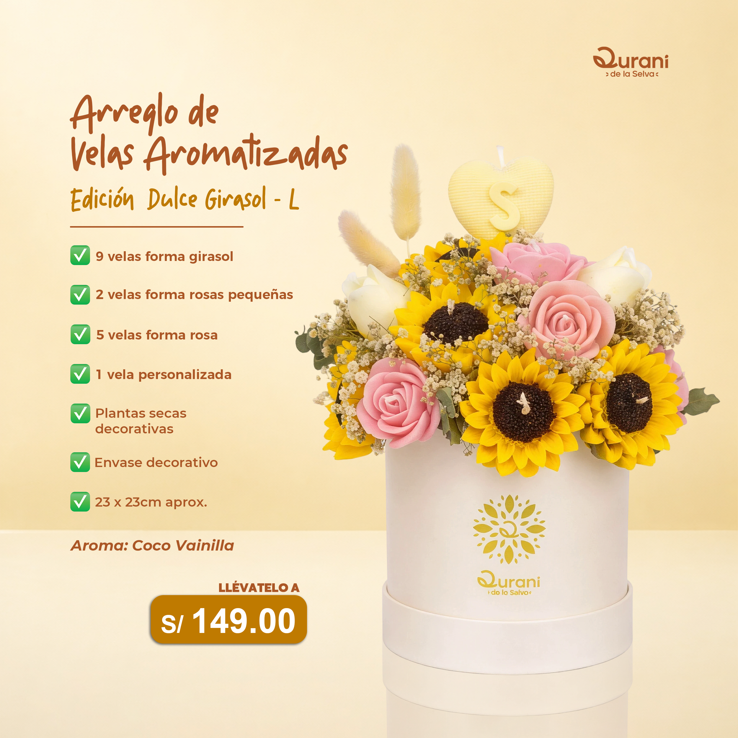 Arreglo de Velas Dulce Girasol