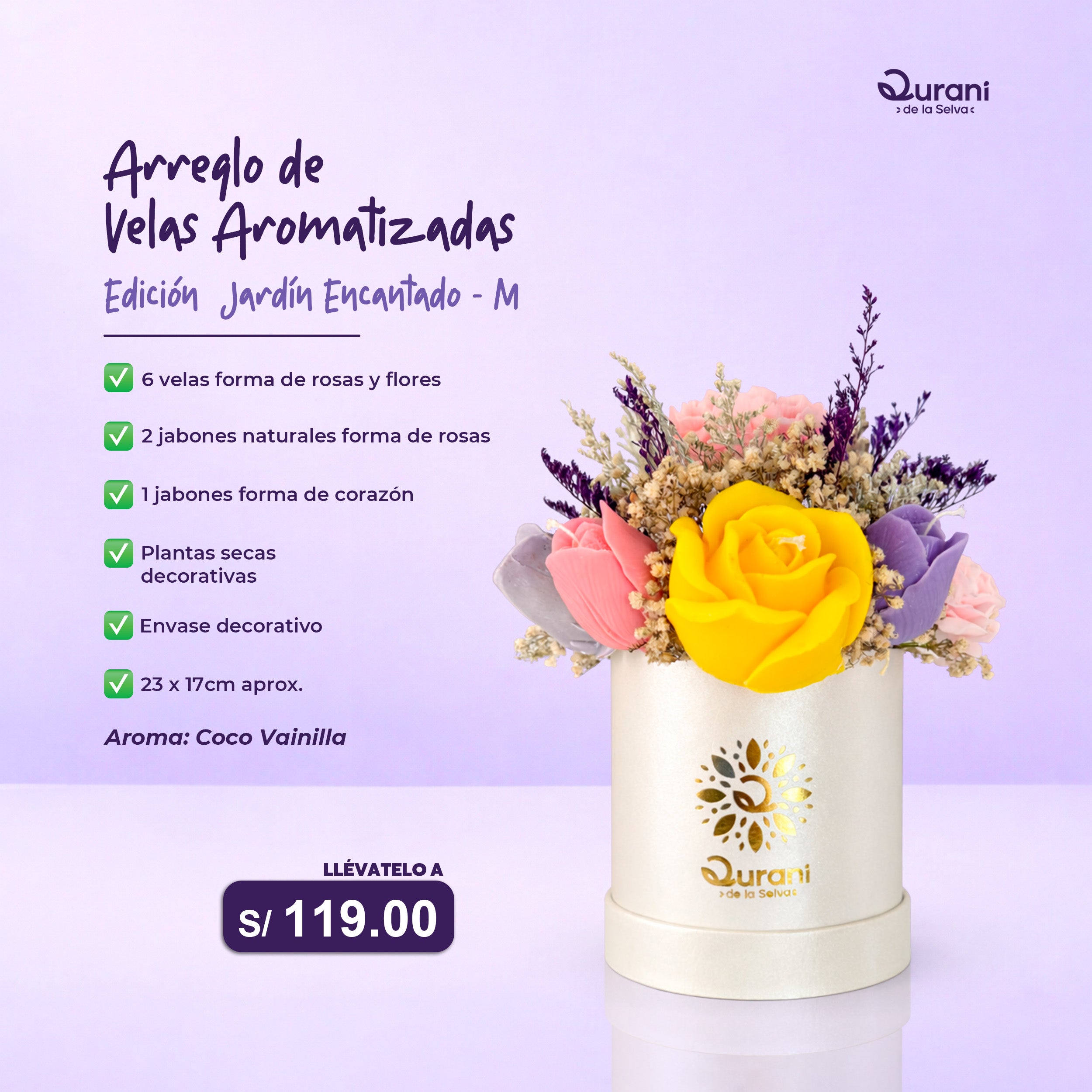 Arreglo de Velas Jardín Encantado M