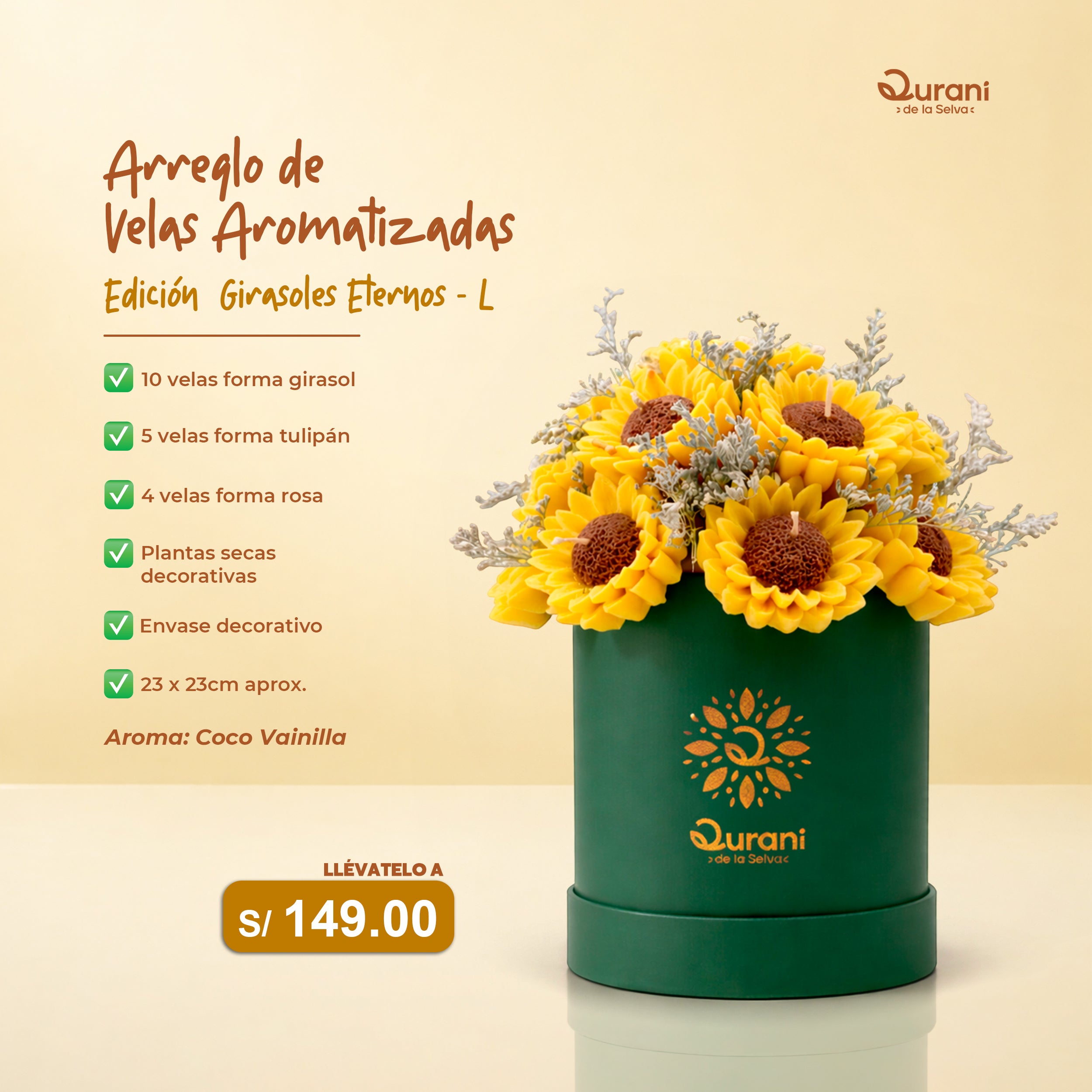 Arreglo de Velas Girasoles Eternos L