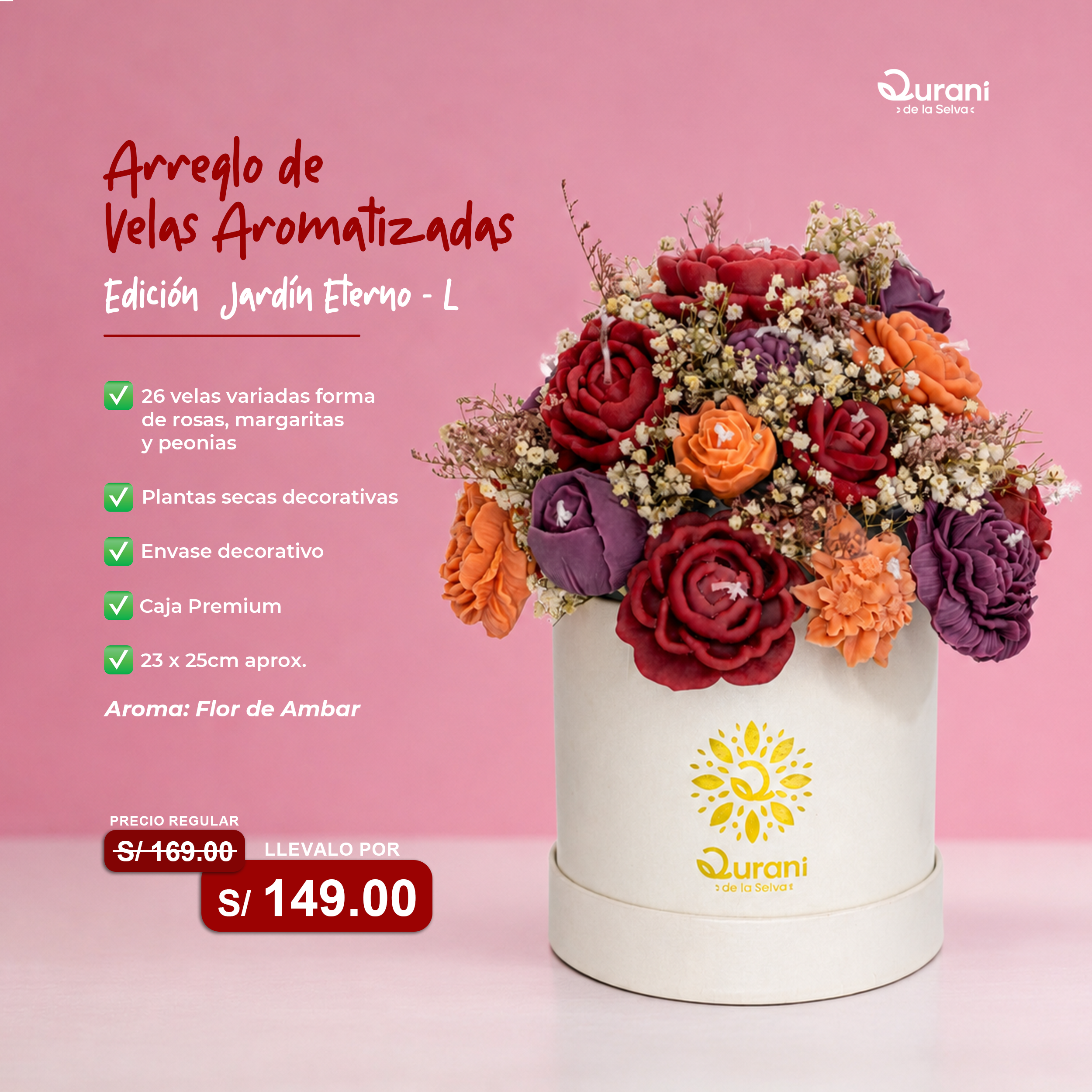 Arreglo de Velas Jardín Eterno L