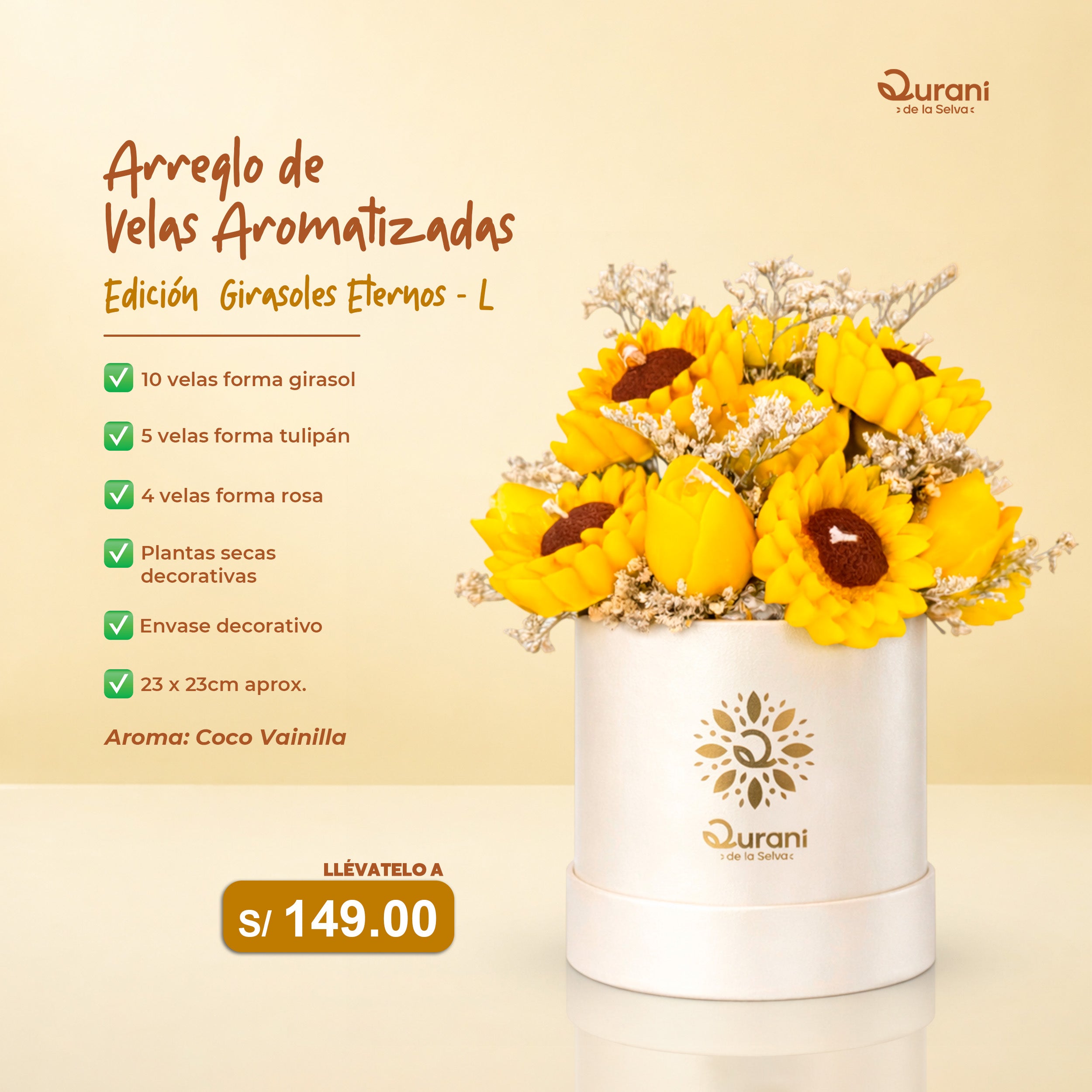 Arreglo de Velas Girasoles Eternos L