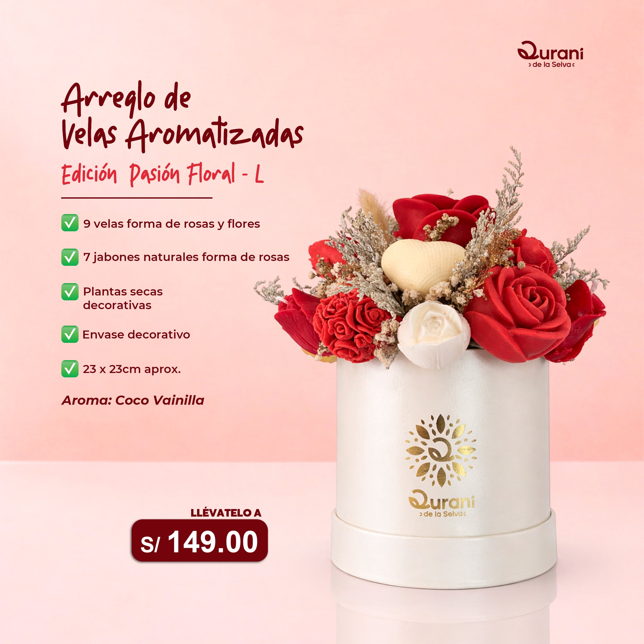 Arreglo de Velas Pasión Floral L