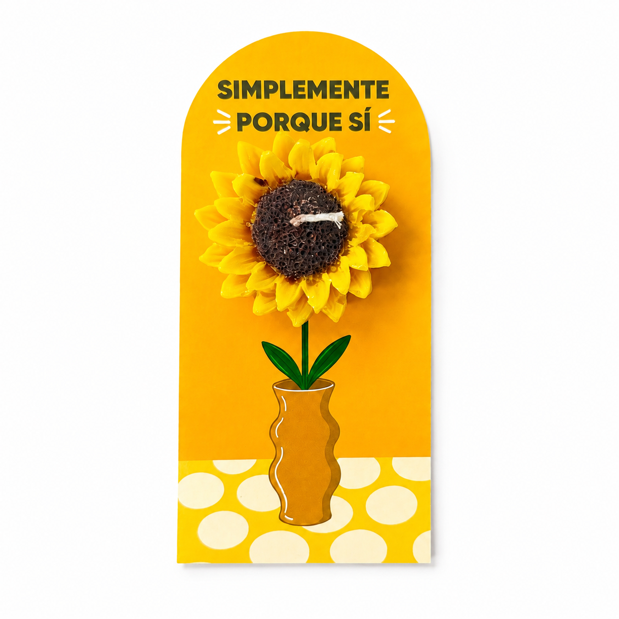 Tarjeta con Vela Girasol – Detalle Especial