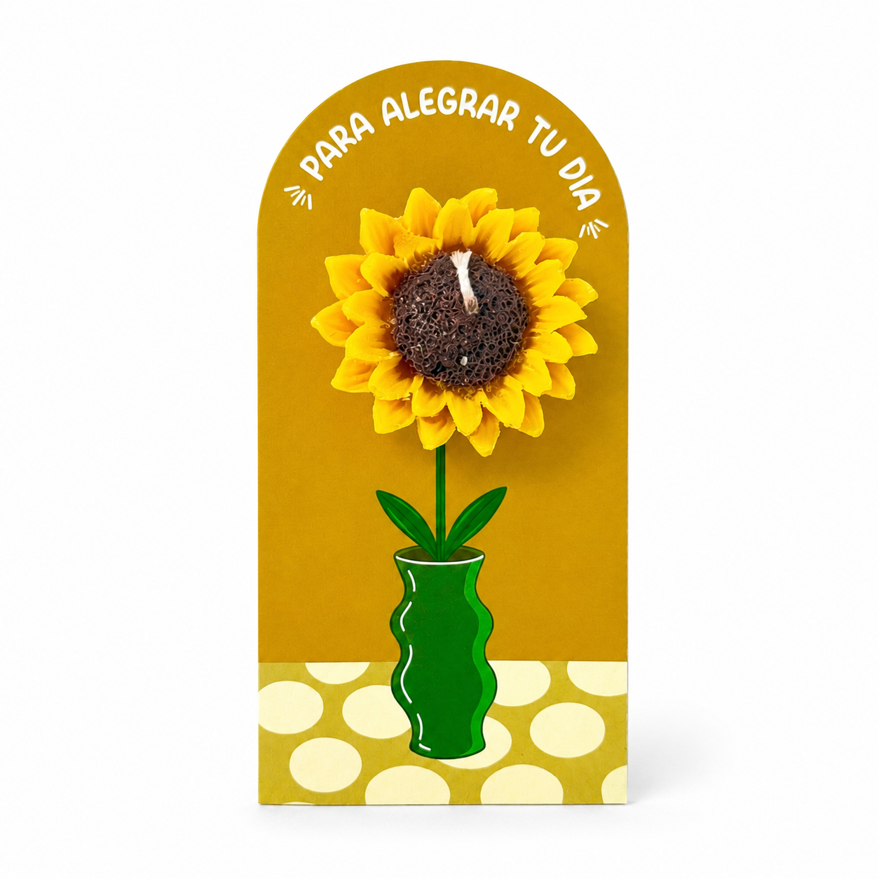 Tarjeta con Vela Girasol – Detalle Especial