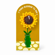 Tarjeta con Vela Girasol – Detalle Especial