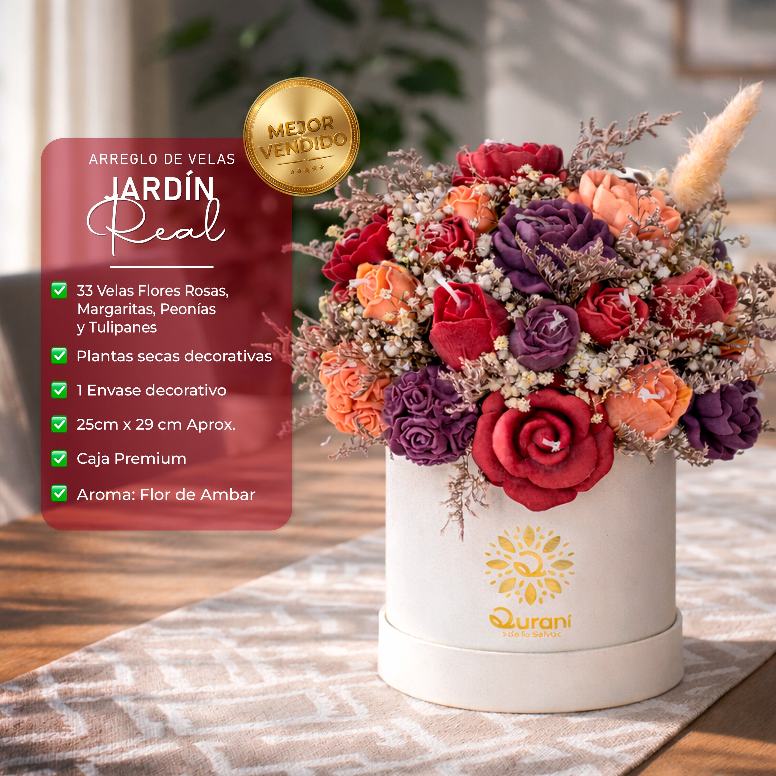 Arreglo de Velas Jardín Real XL