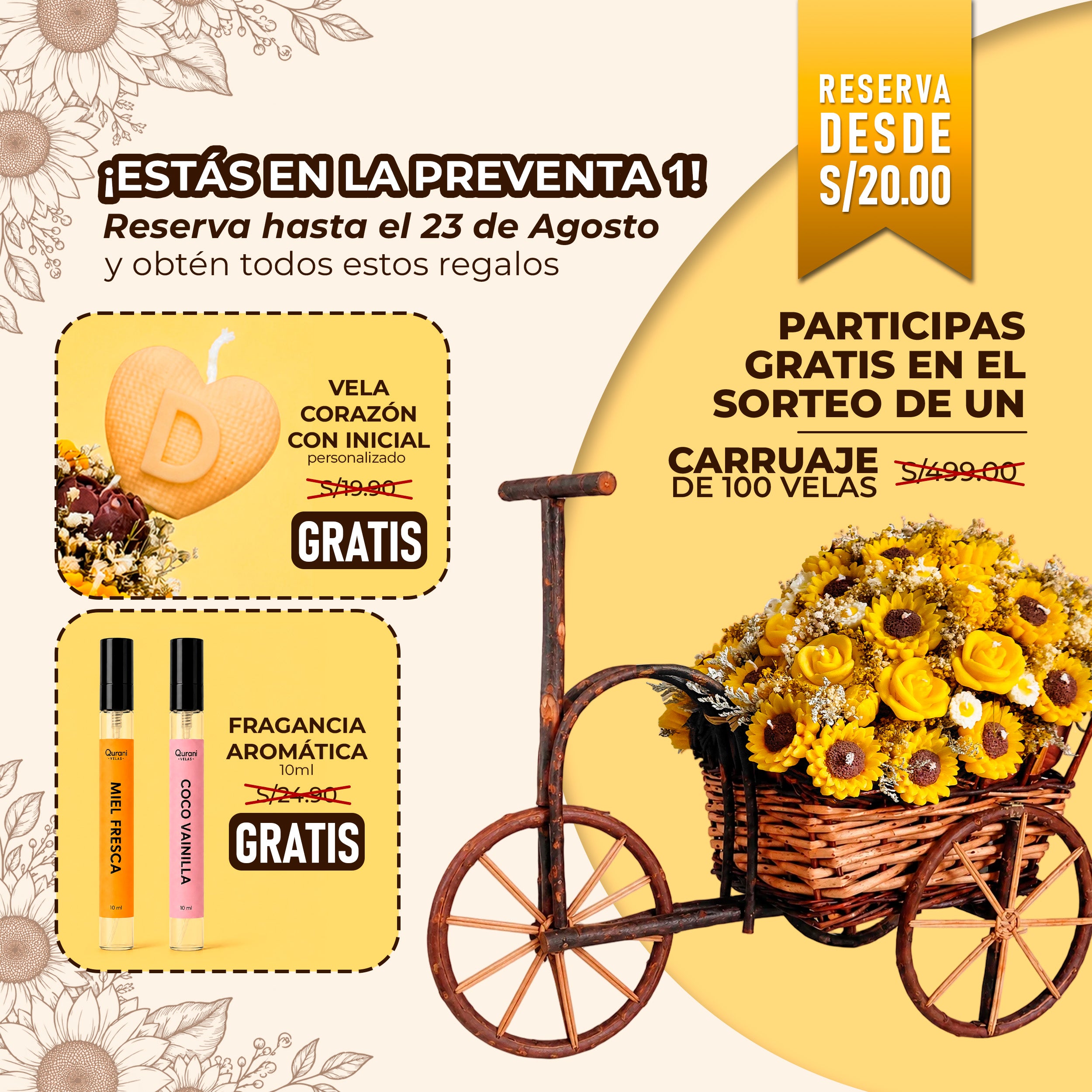 Arreglo de Velas Margaritas Encantadas M