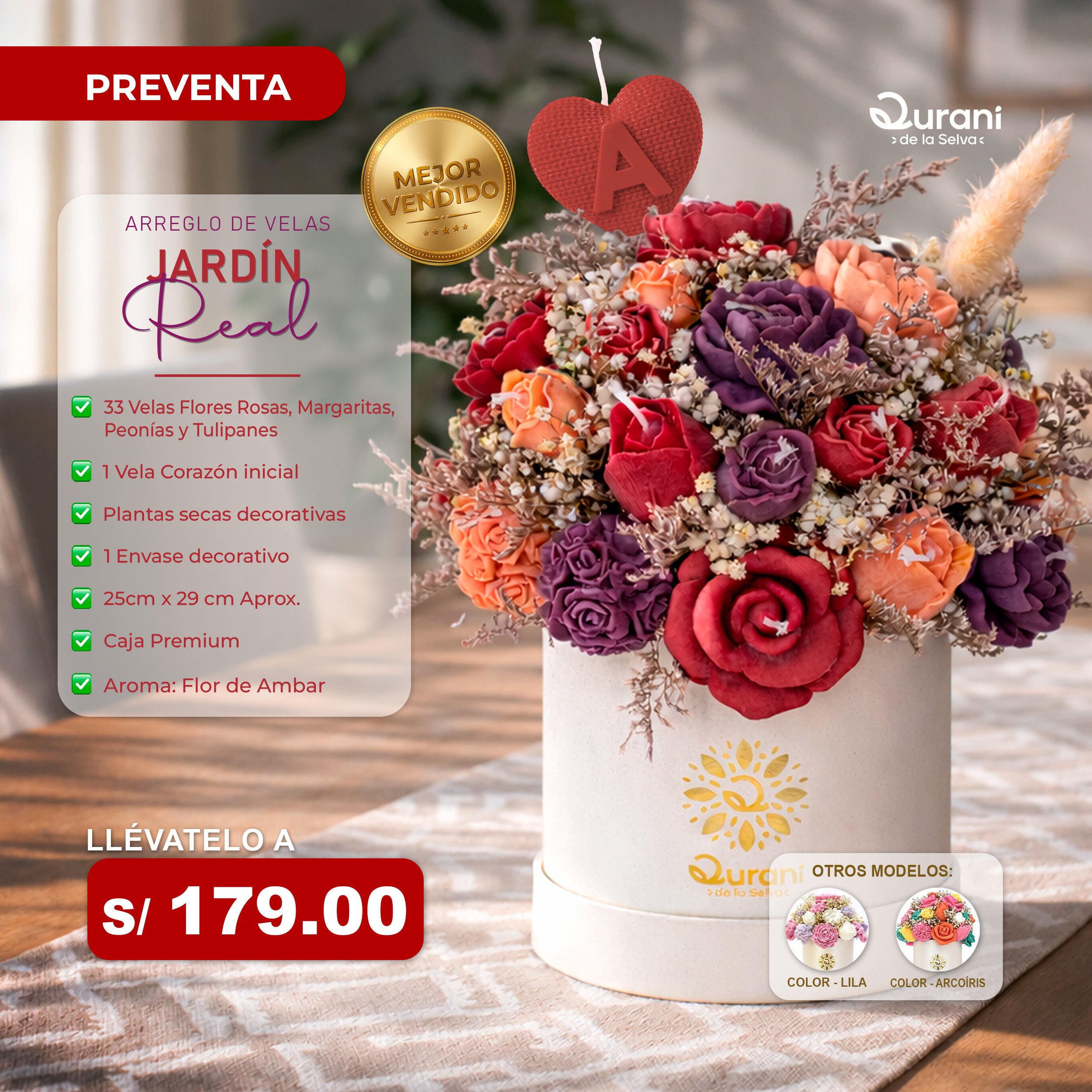 Arreglo de Velas Jardín Real XL
