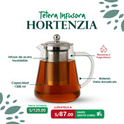 Tetera infusora Hortensia