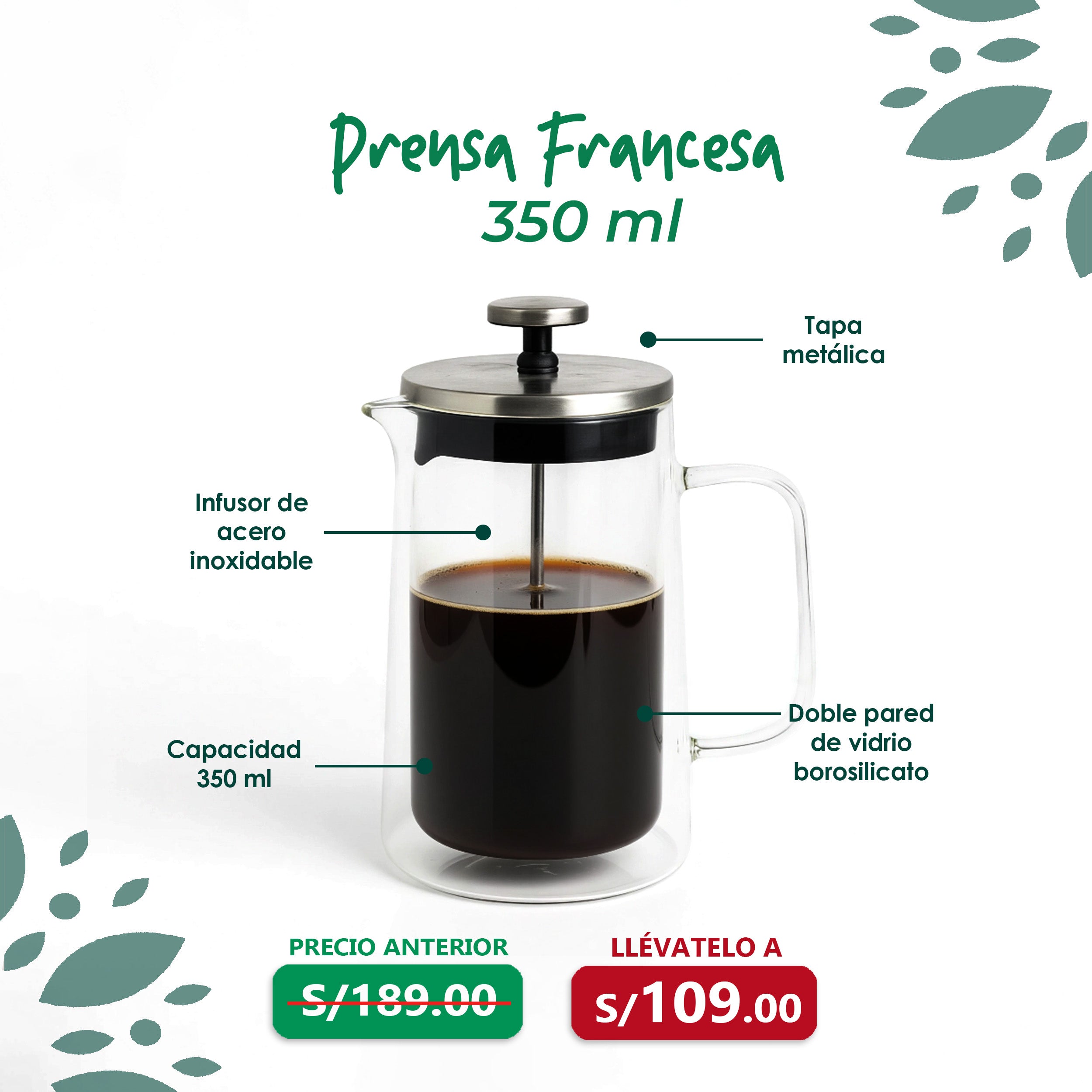 Prensa Francesa 350ml