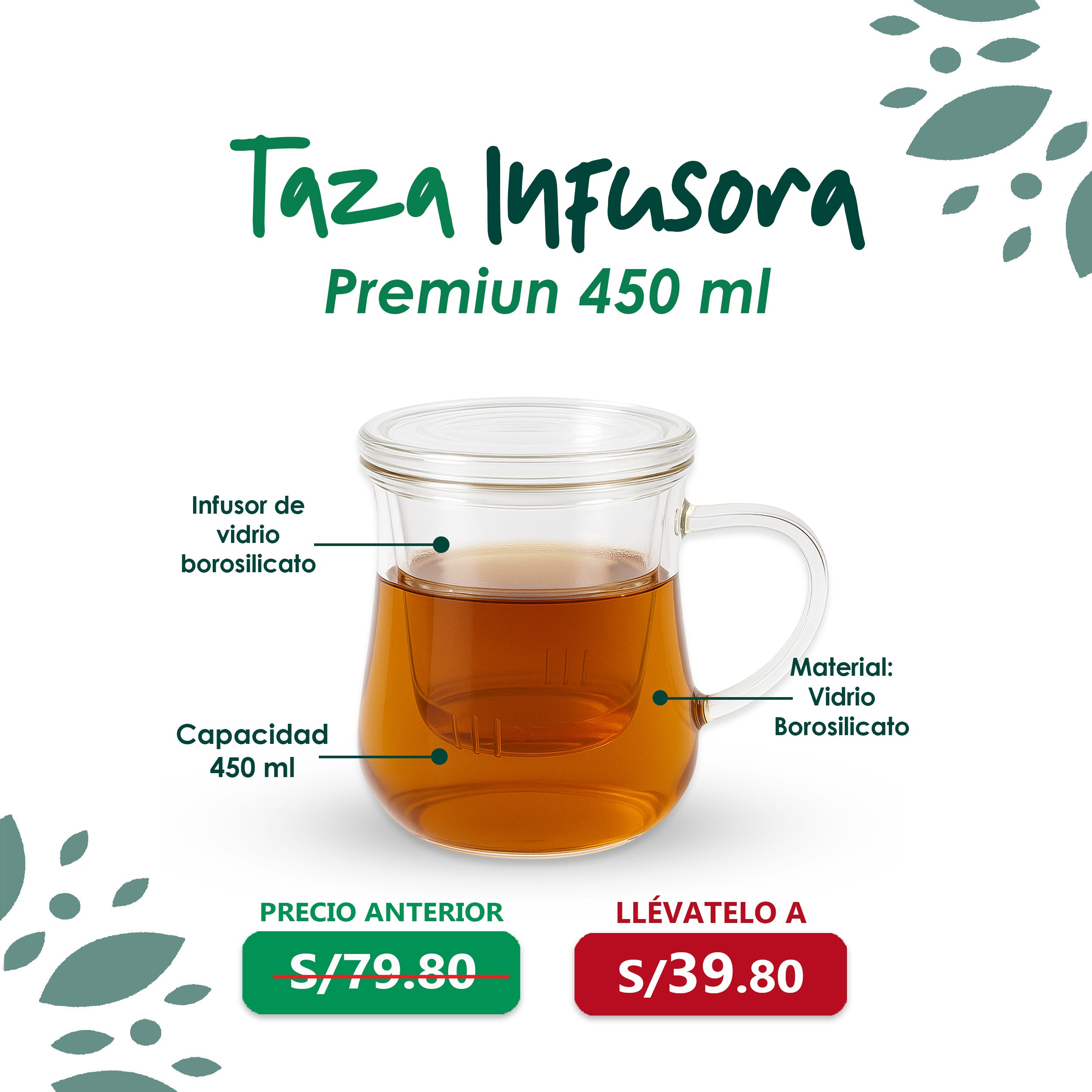 Taza infusora premium 450ml