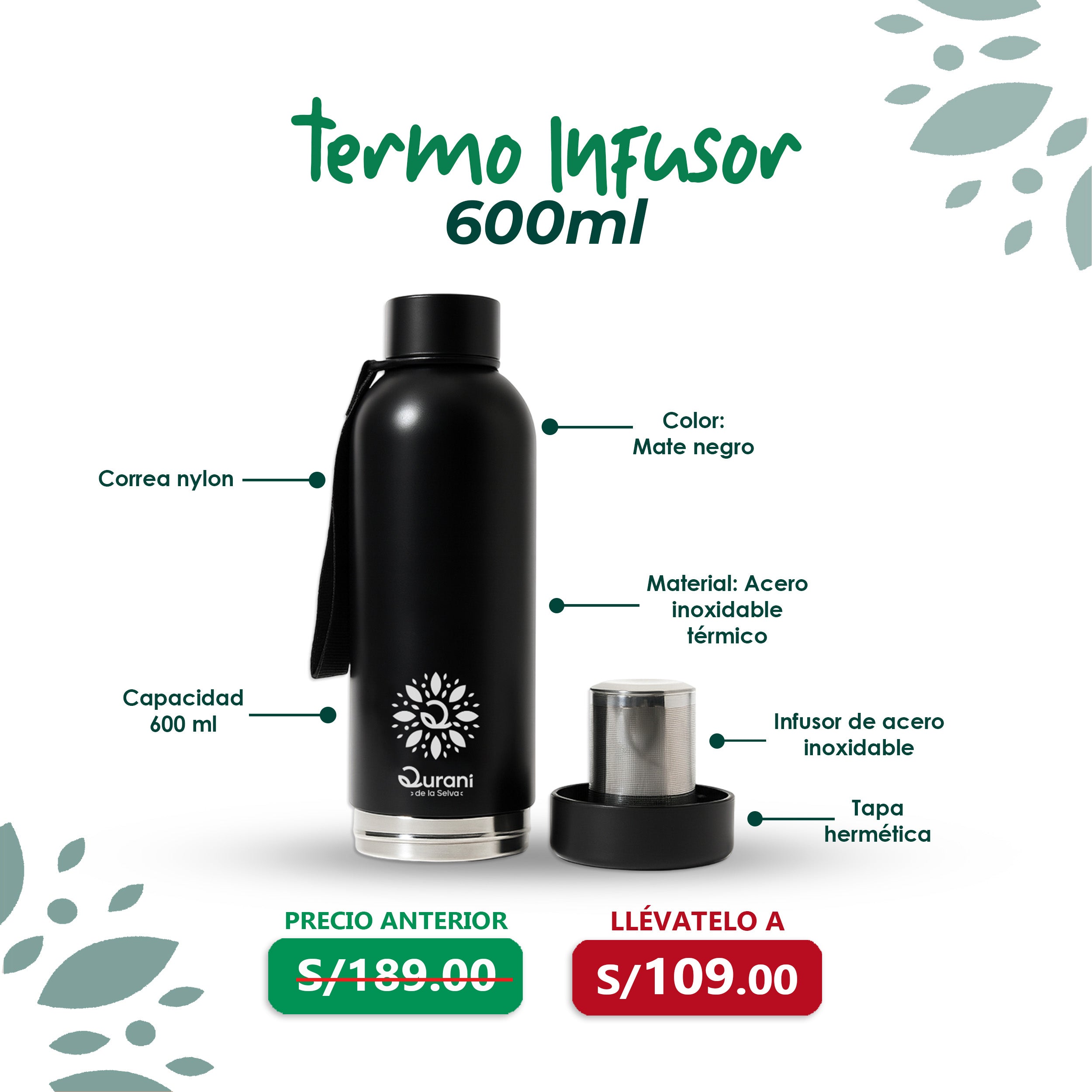 Termo infusor 600ml