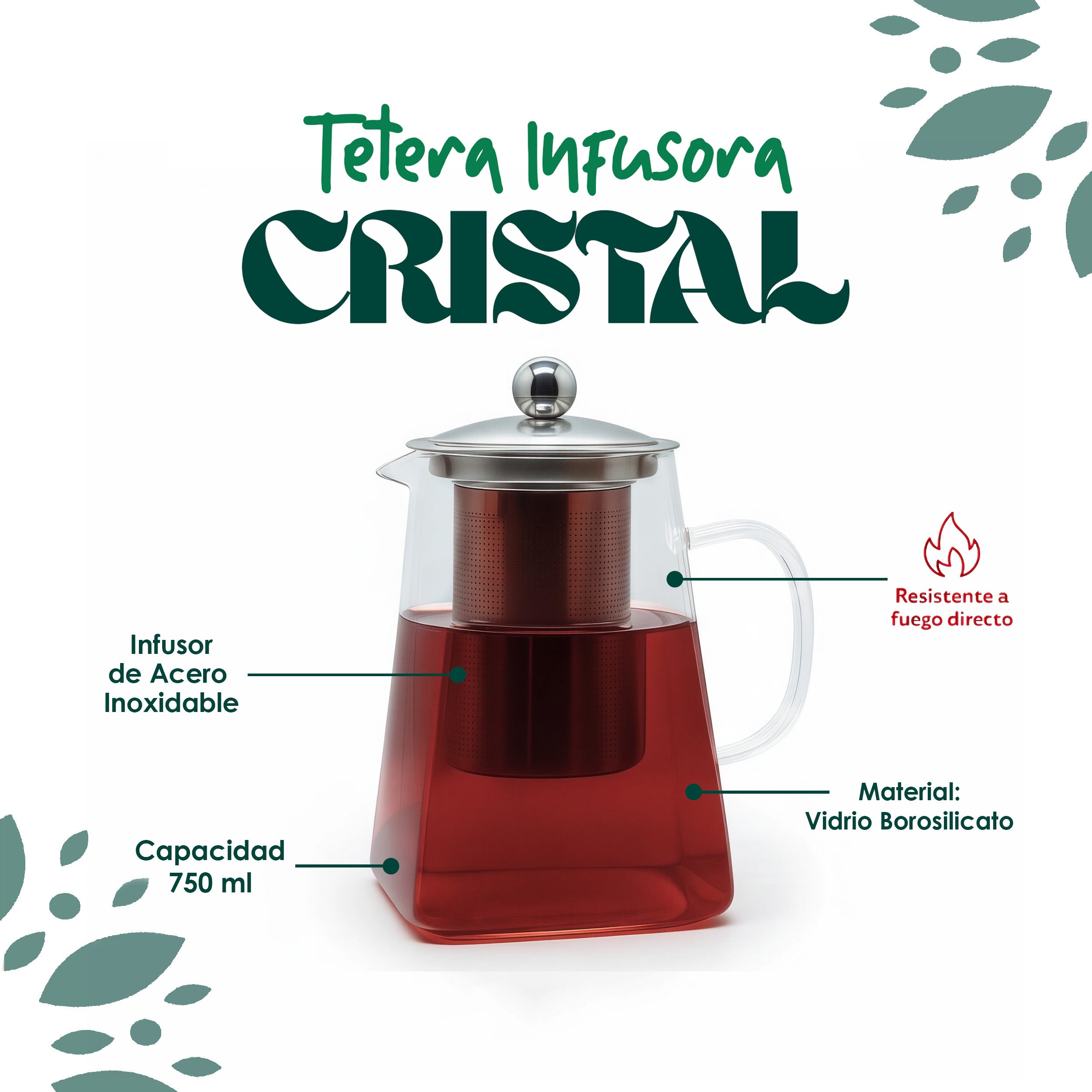 Tetera infusora Cristal 750ml