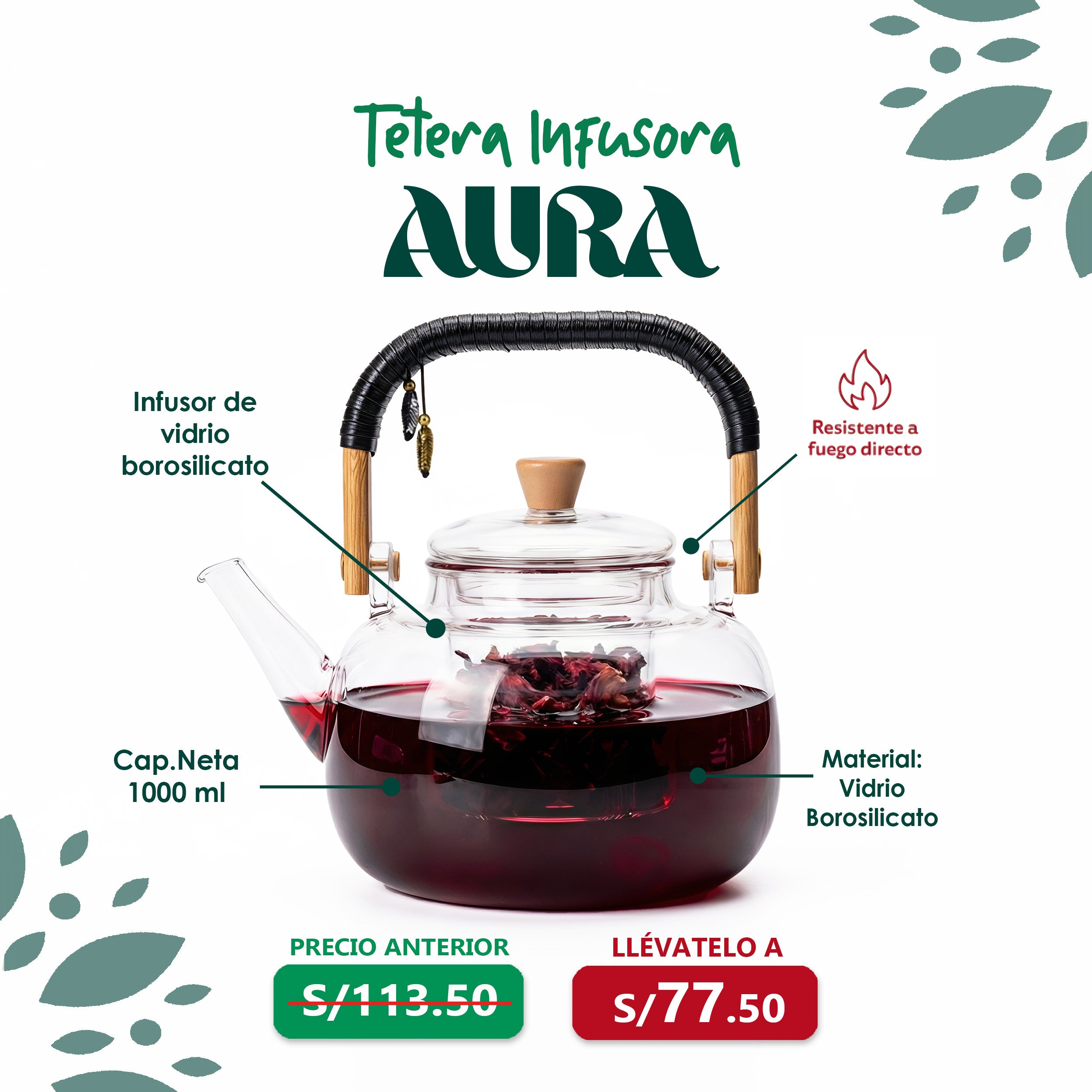 Tetera infusora Aura 1000ml