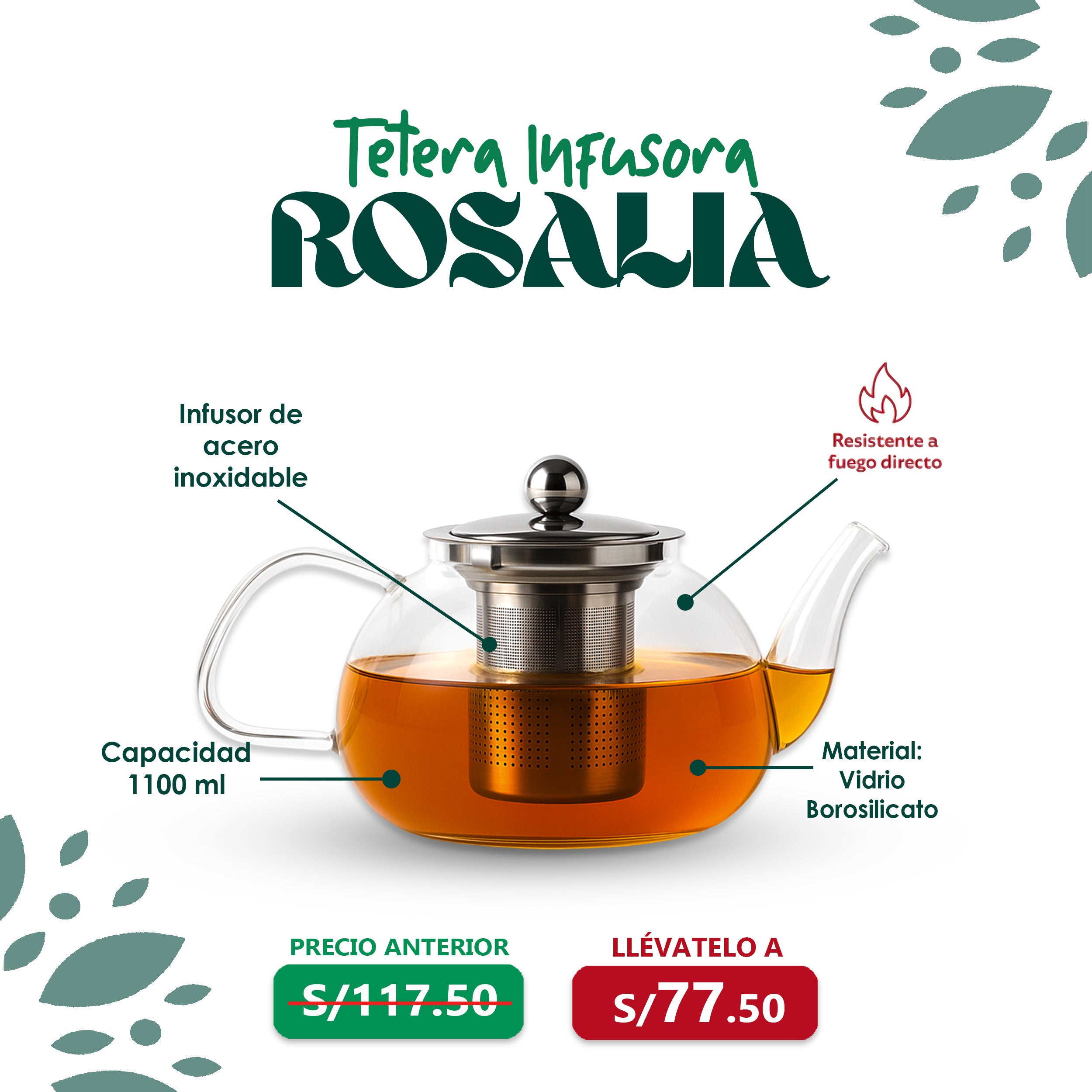Tetera infusora Rosalía 1100ml