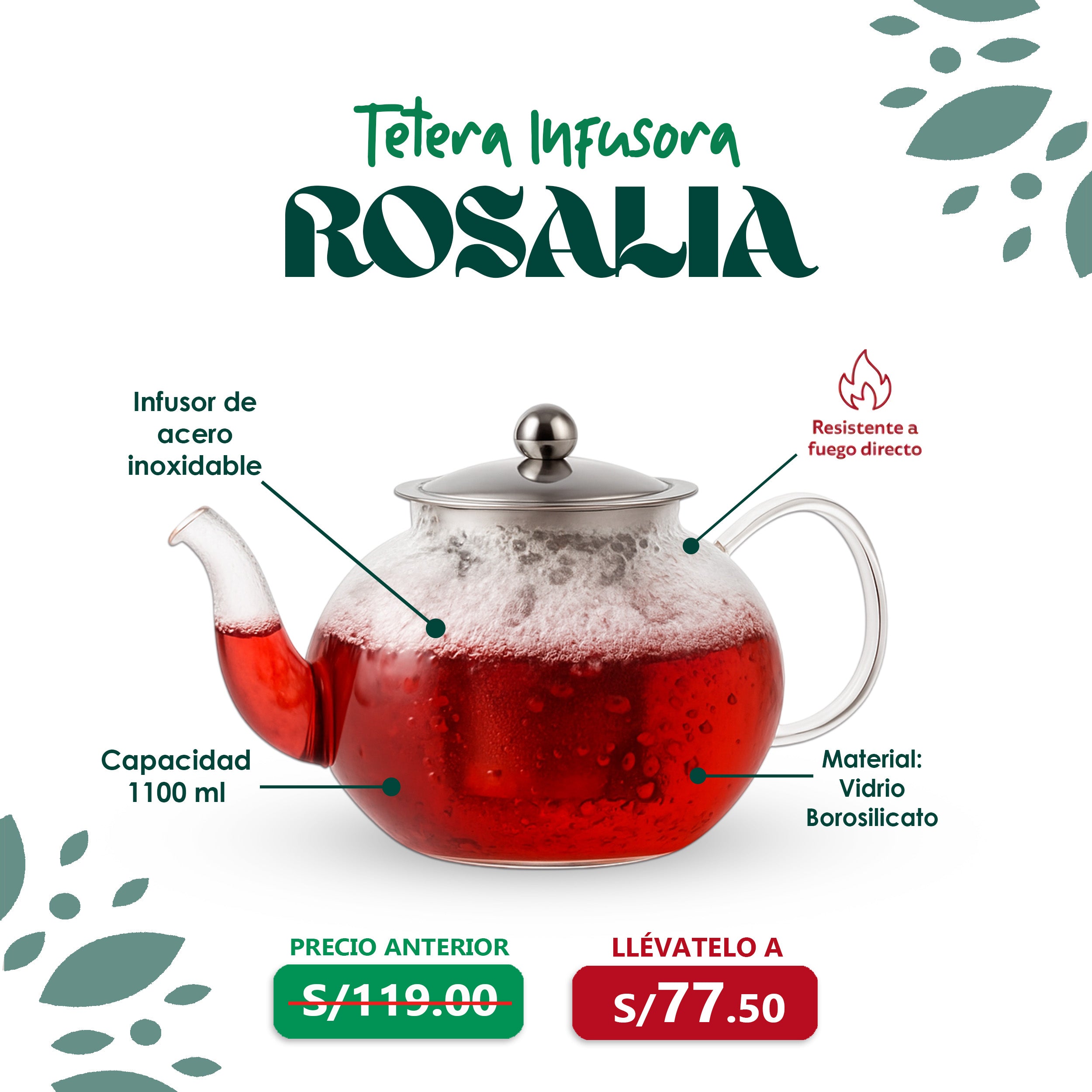 Tetera infusora Rosalía 1100ml