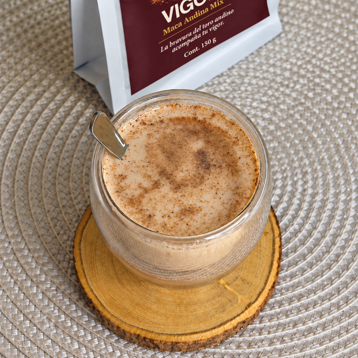 Vigor Maca Andina Mix preparado en bebida caliente